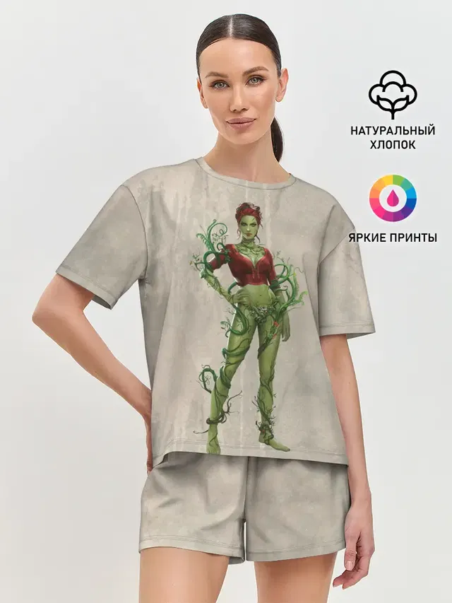 Женская пижама с шортами с принтом «Batman Arkham Knight — Poison Ivy»