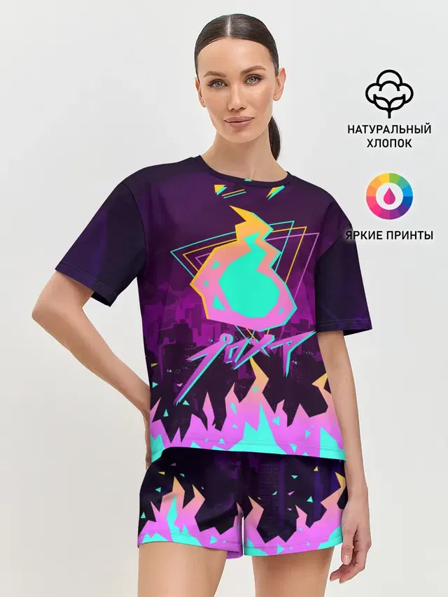 Женская пижама с шортами с принтом «Промар — PROMARE»