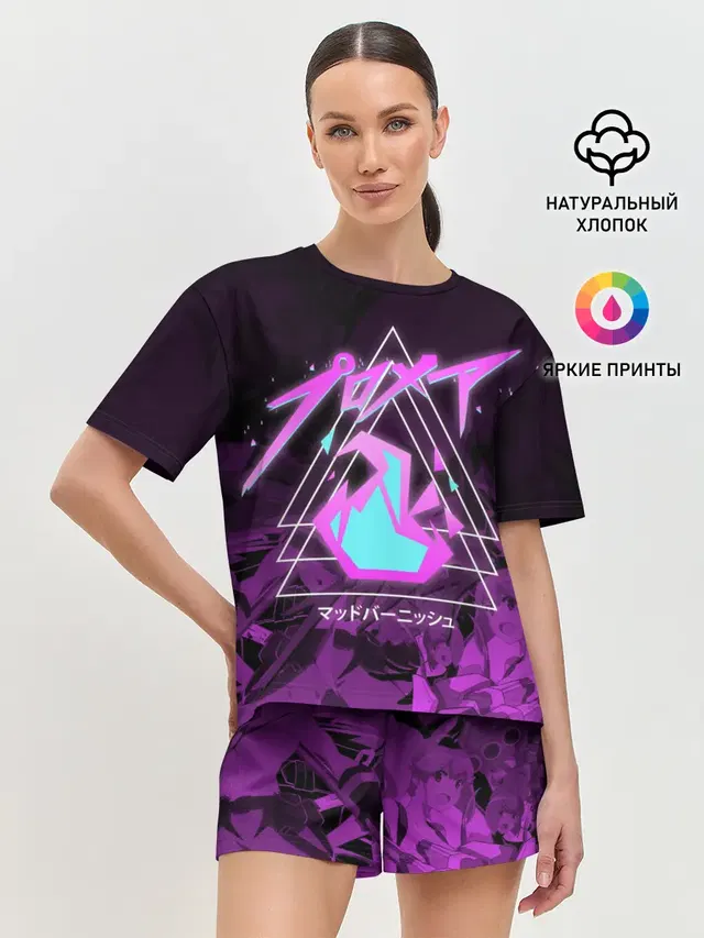 Женская пижама с шортами с принтом «Промар — PROMARE»
