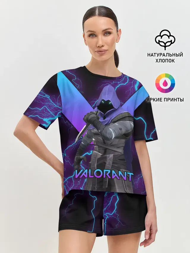 Женская пижама с шортами с принтом «Valorant — VALORANT OMEN»