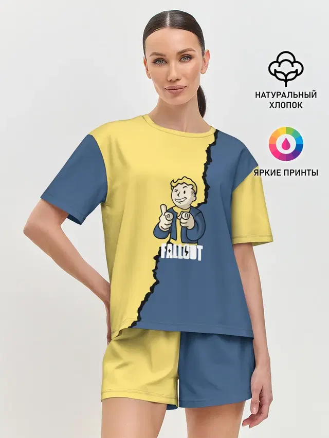 Женская пижама с шортами с принтом «Fallout logo boy»