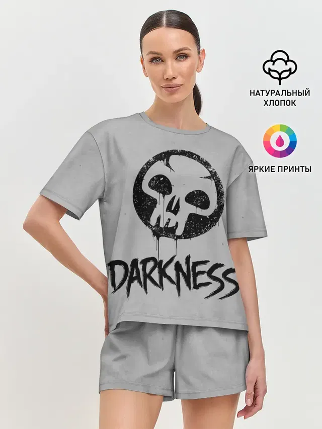 Женская пижама с шортами с принтом «Magic:The Gathering — Emblems Darkness»