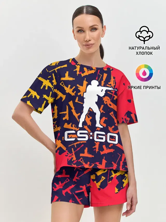 Женская пижама с шортами с принтом «Counter-Strike — CS GO»