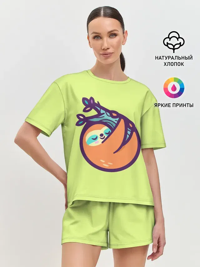 Ленивец спит на ветке рисунок