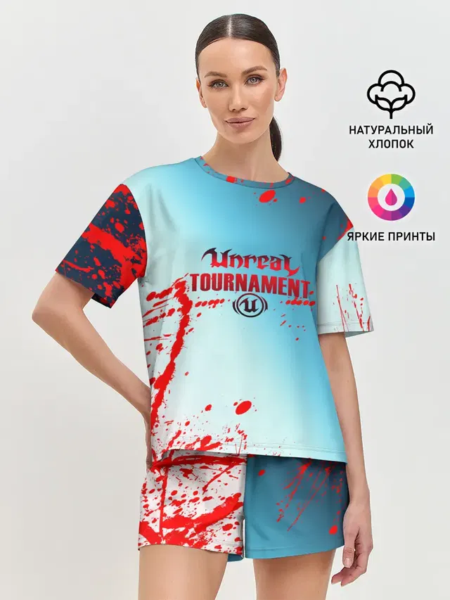 Женская пижама с шортами с принтом «Unreal Tournament»