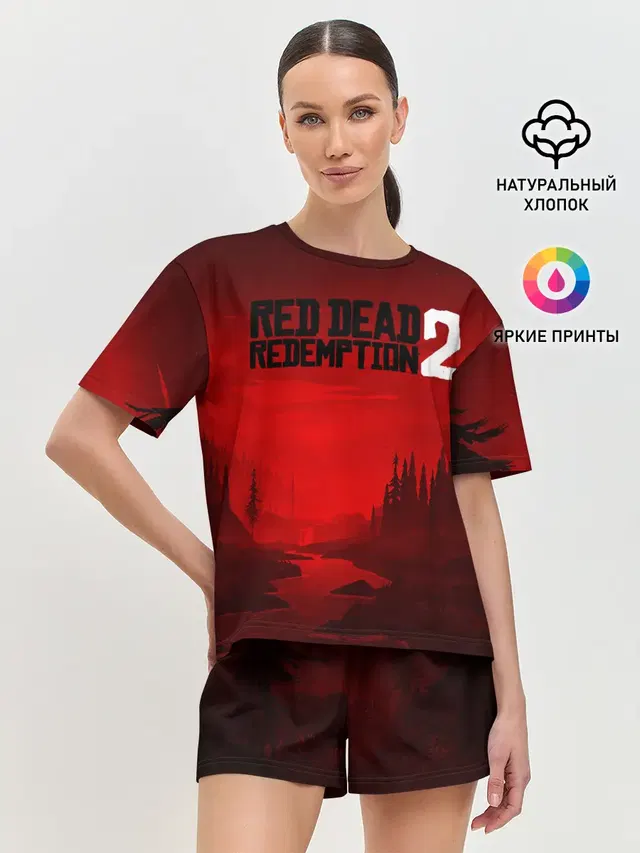 Женская пижама с шортами с принтом «River — Red Dead Redemption 2»