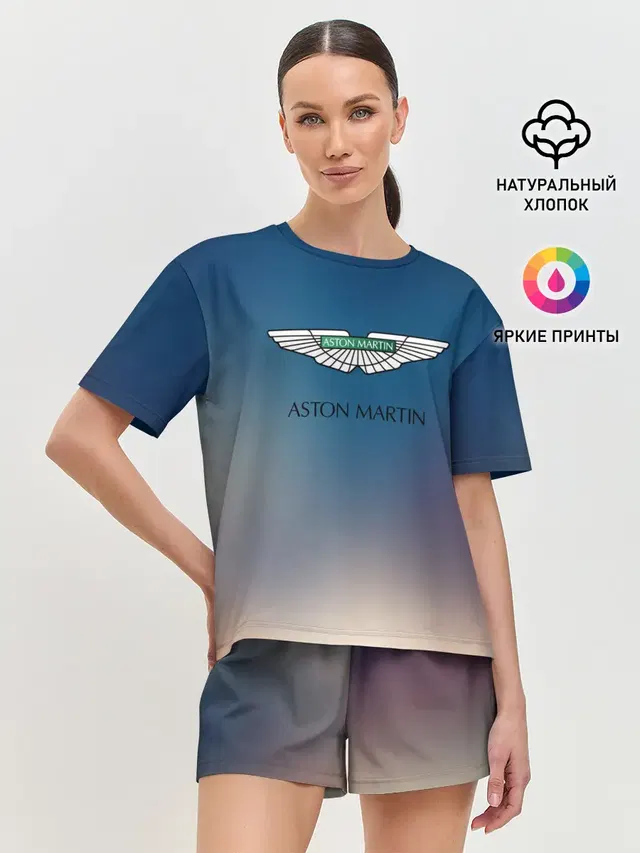 Женская пижама с шортами с принтом «Разные автомобильные — aston martin»