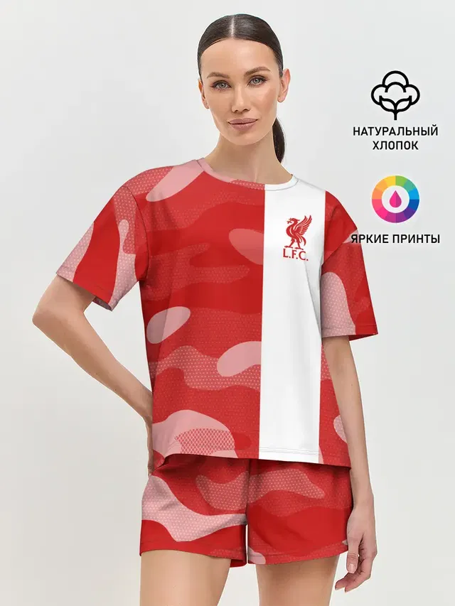 Женская пижама с шортами с принтом «Ливерпуль — Liverpool F.C.»