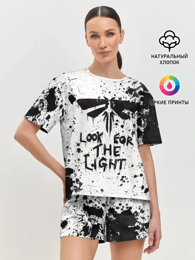 Женская пижама с шортами с принтом «Ink splatter»