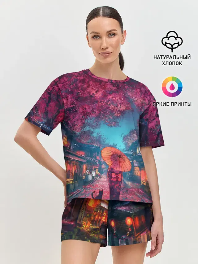Фестиваль сакуры кот и гейша