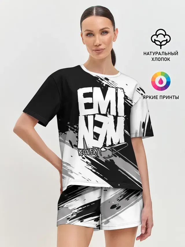 Женская пижама с шортами с принтом «Eminem»