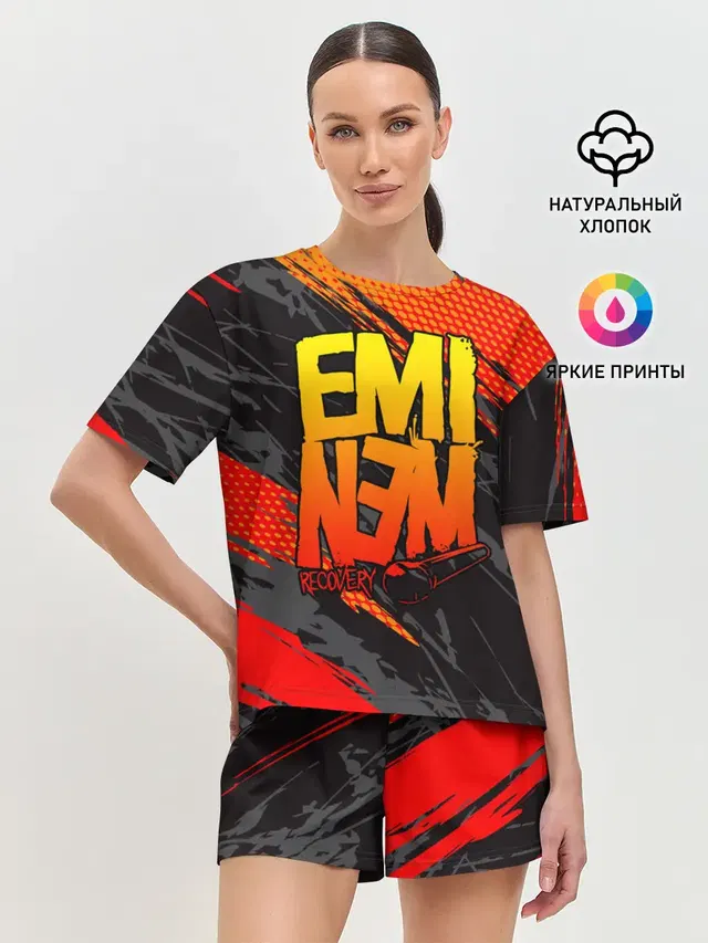 Женская пижама с шортами с принтом «Eminem»