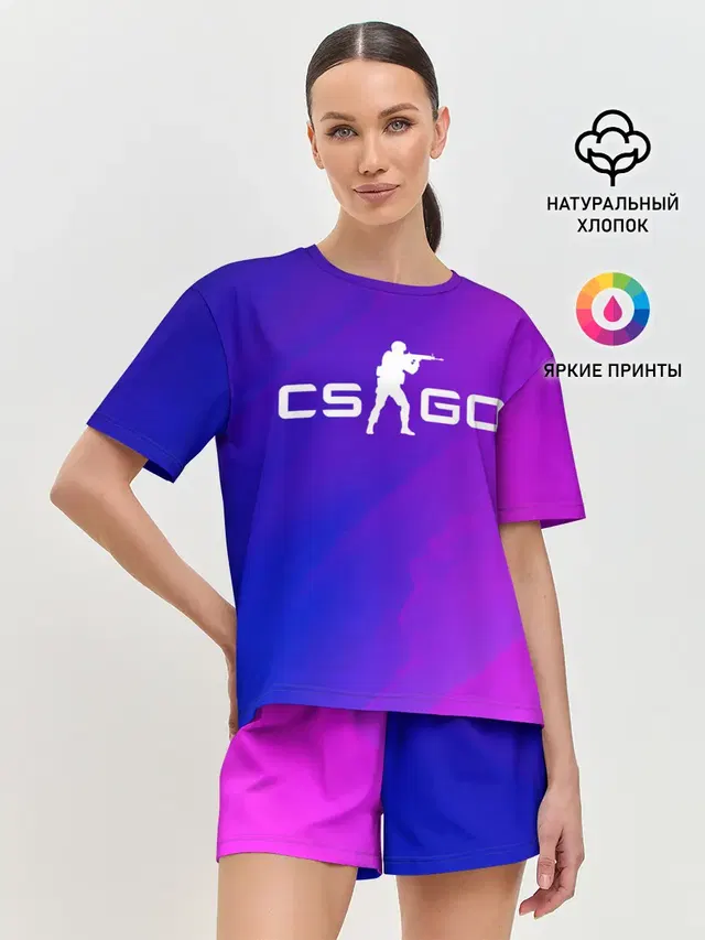 Женская пижама с шортами с принтом «Counter-Strike — CS GO»
