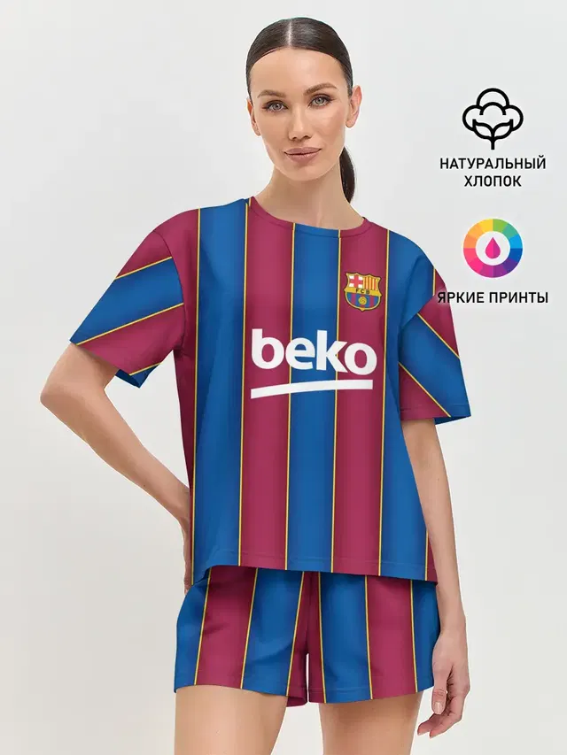 Женская пижама с шортами с принтом «Барселона — FC Barcelona 20/21»
