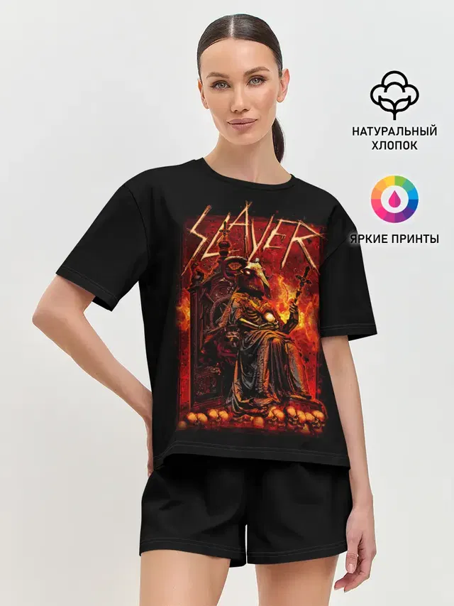 Женская пижама с шортами с принтом «Slayer»