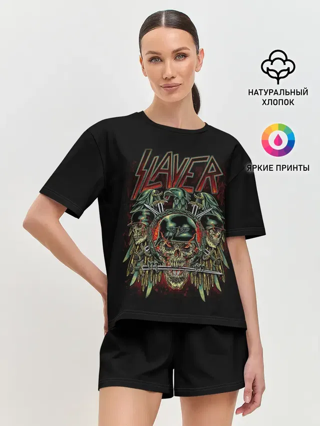 Женская пижама с шортами с принтом «Slayer»