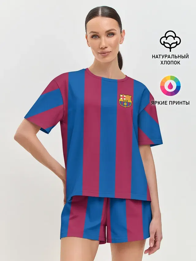 Женская пижама с шортами с принтом «Барселона — FC Barcelona 20/21»