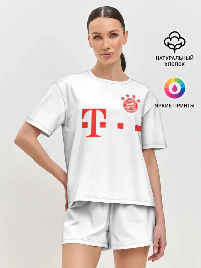 Женская пижама с шортами с принтом «Bayern Munchen — FC Bayern M?nchen 20/21»