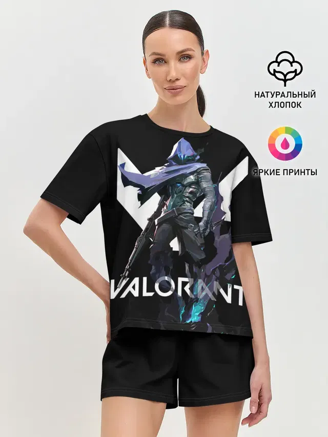 Женская пижама с шортами с принтом «Valorant — VALORANT OMEN»