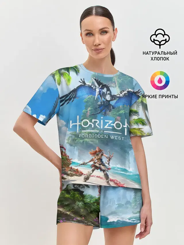 Женская пижама с шортами с принтом «Horizon Zero Dawn — Horizon Forbidden West»