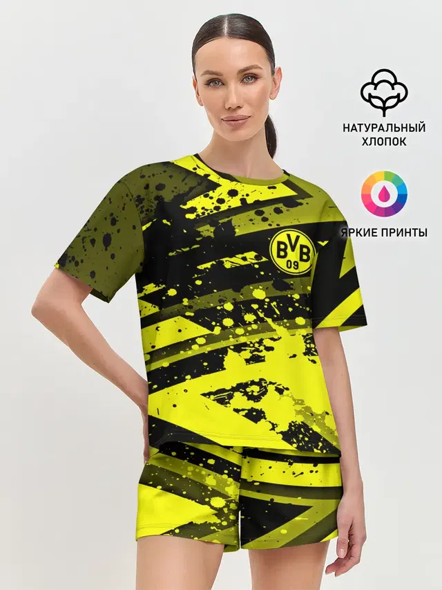 Женская пижама с шортами с принтом «Borussia — Borussia Dortmund»