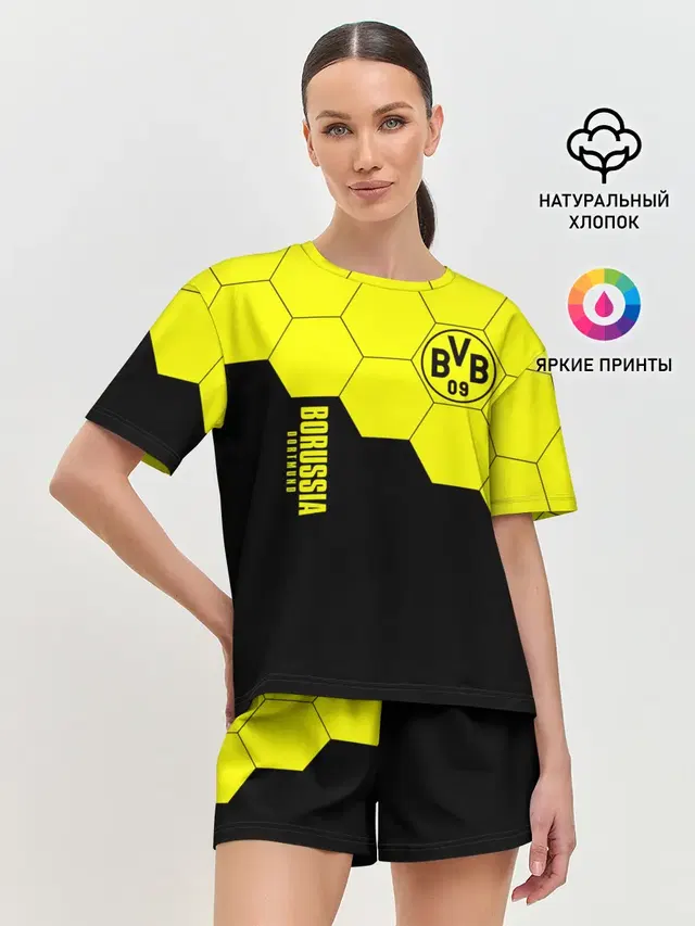 Женская пижама с шортами с принтом «Borussia — Borussia Dortmund»