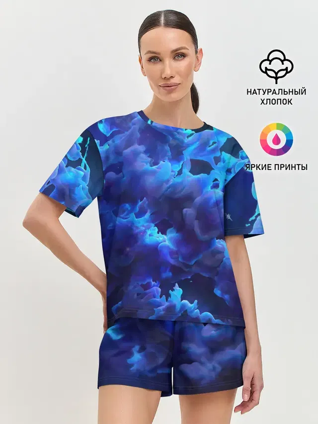 Женская пижама с шортами с принтом «Vaporwave»