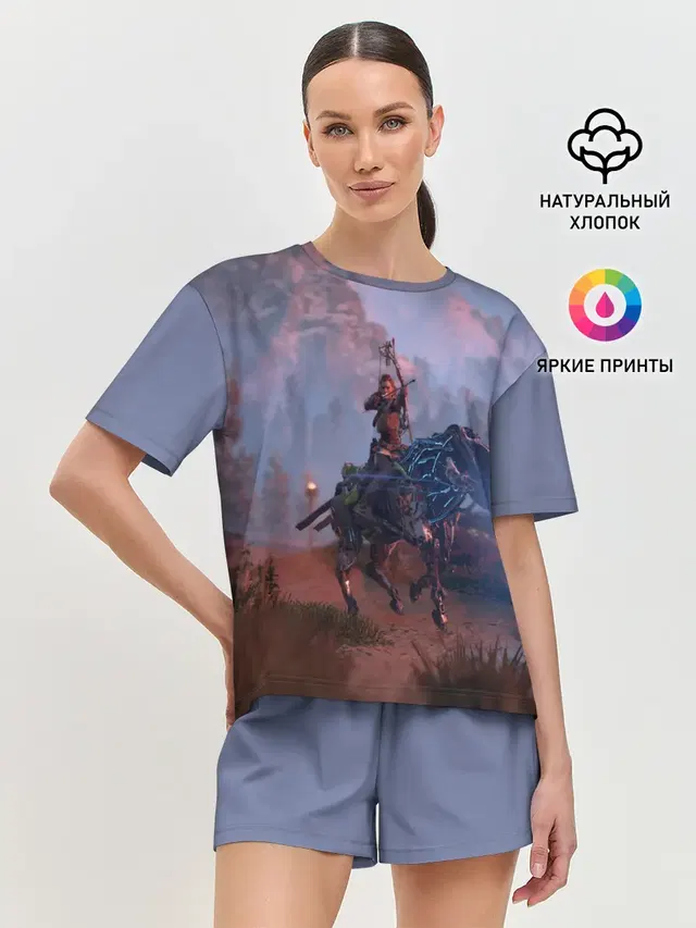 Женская пижама с шортами с принтом «Strider»