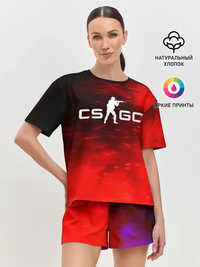 Женская пижама с шортами с принтом «Counter-Strike — CS GO»