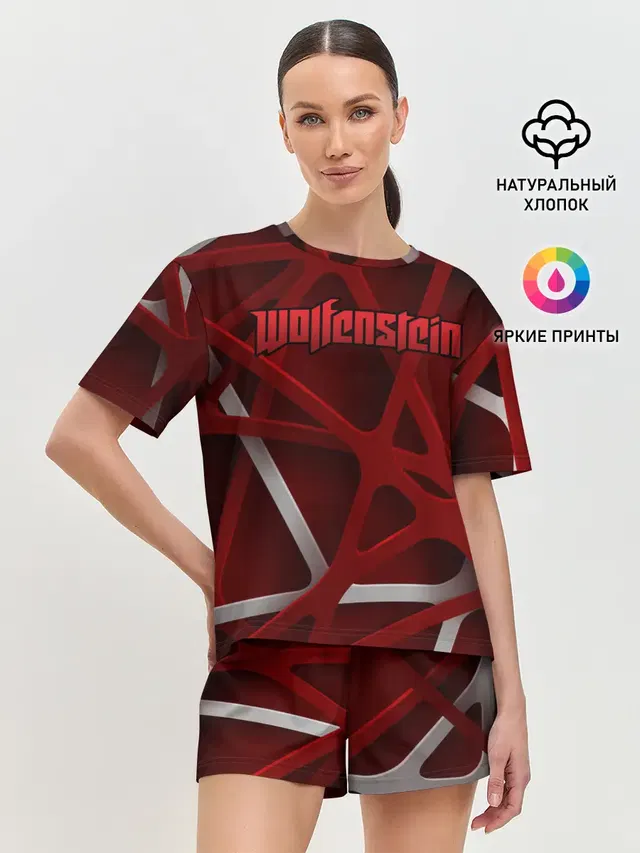 Женская пижама с шортами с принтом «Wolfenstein»
