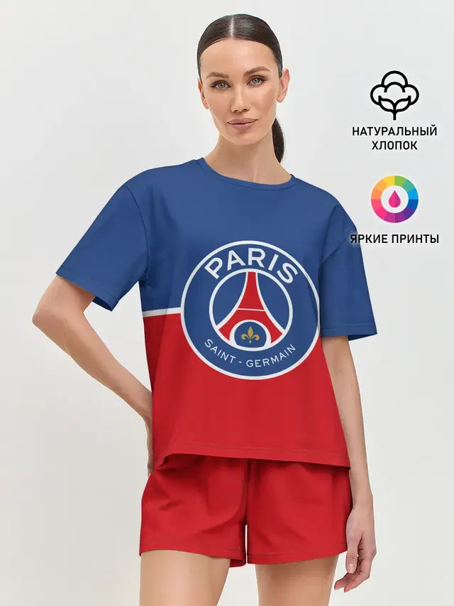 Женская пижама с шортами с принтом «ПСЖ — FC PSG»