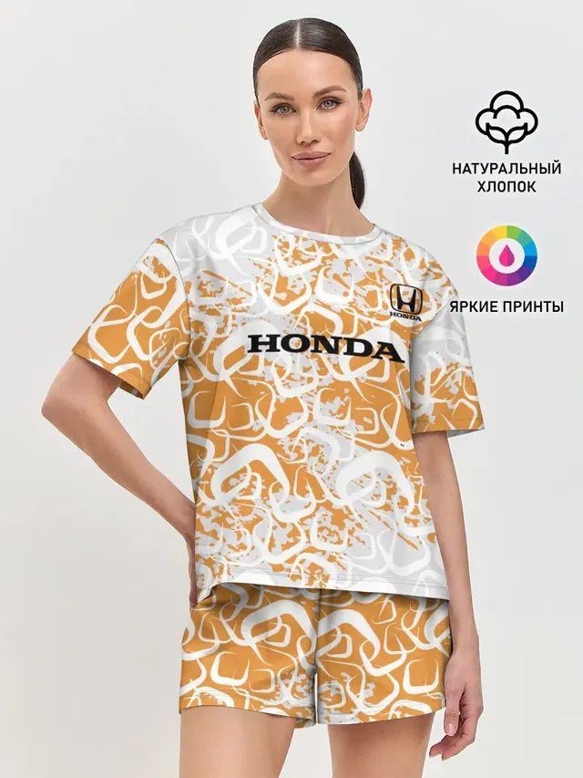 Женская пижама с шортами с принтом «Honda»