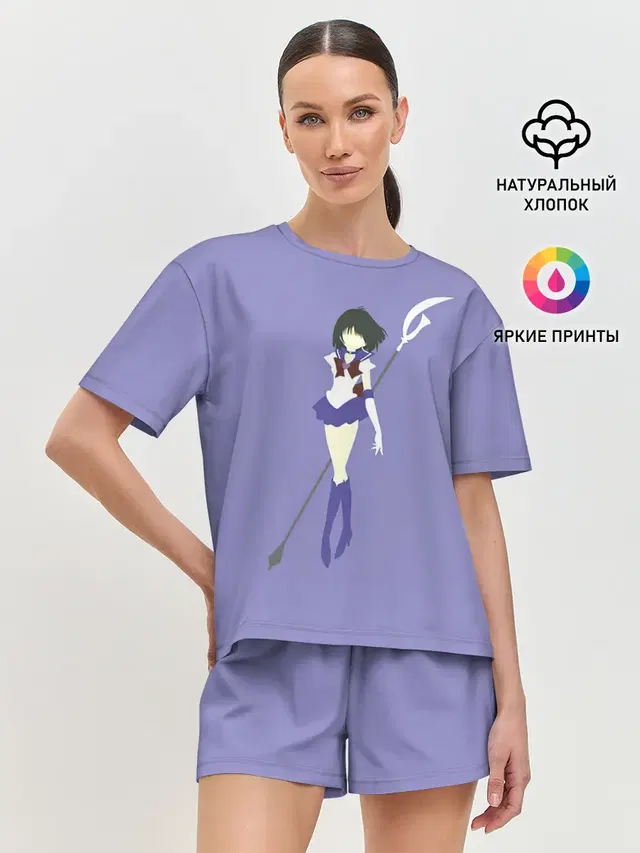 Женская пижама с шортами с принтом «Sailor Moon — Сейлор Сатурн»
