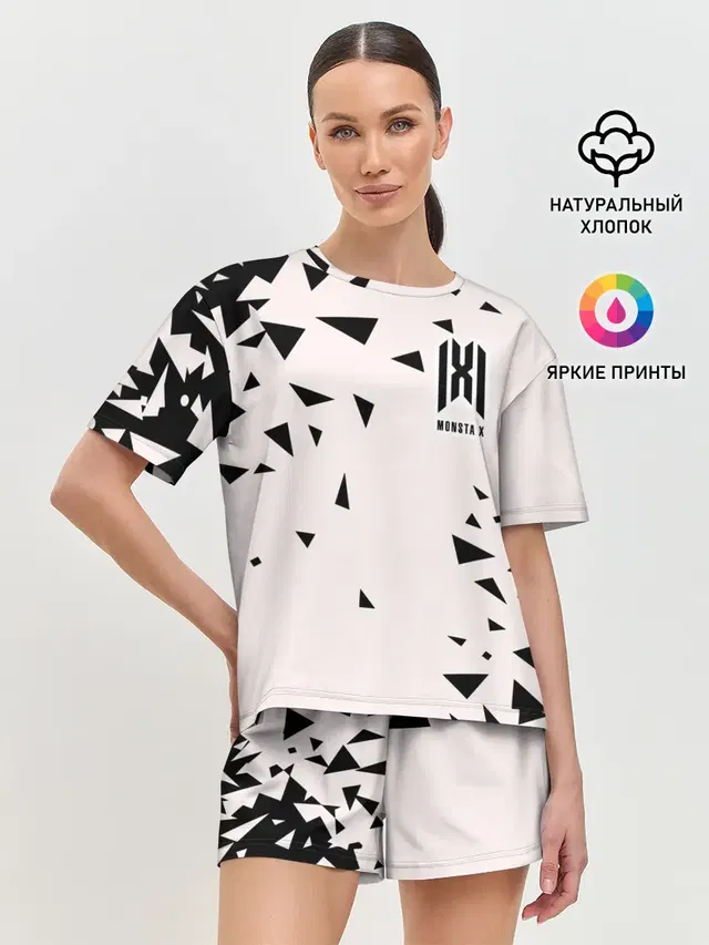 Женская пижама с шортами с принтом «MONSTA X»
