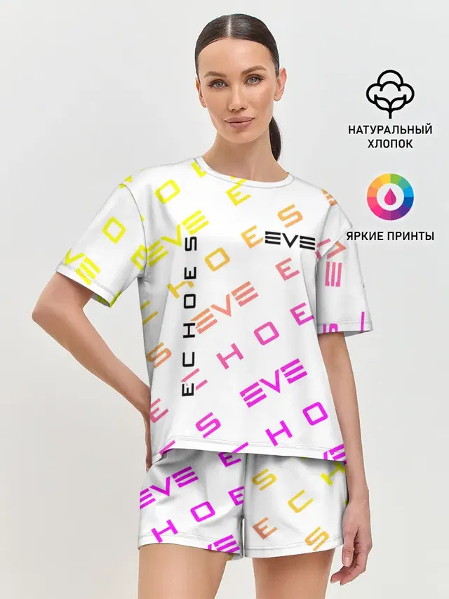 Женская пижама с шортами с принтом «EVE online — EVE ECHOES — ИВ ЭХО»