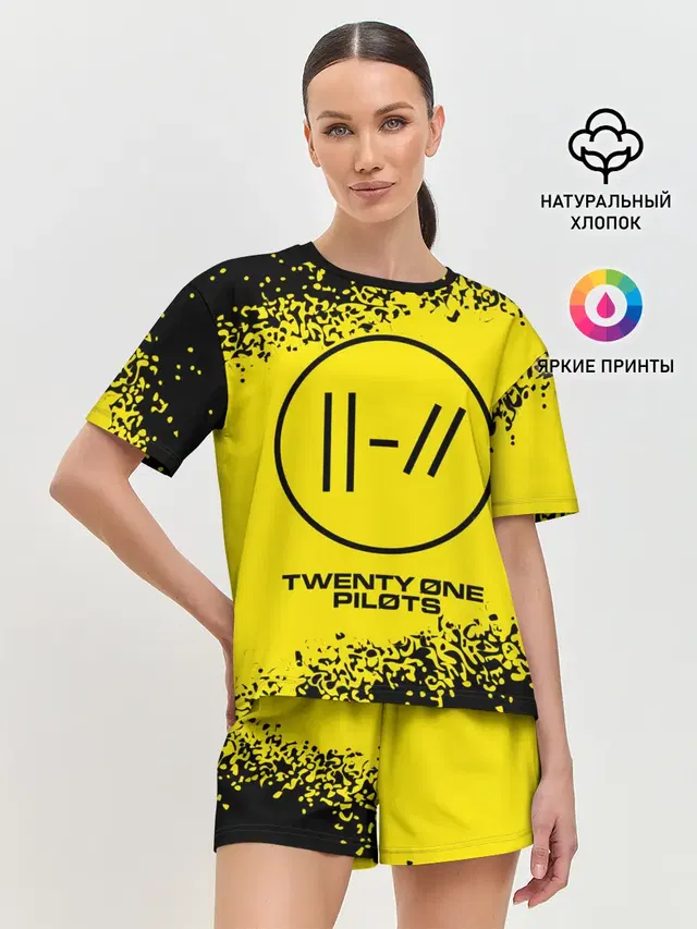 Женская пижама с шортами с принтом «Twenty One Pilots — 21 PILOTS»