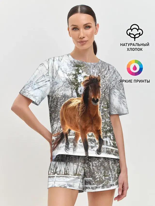 Конь и снег