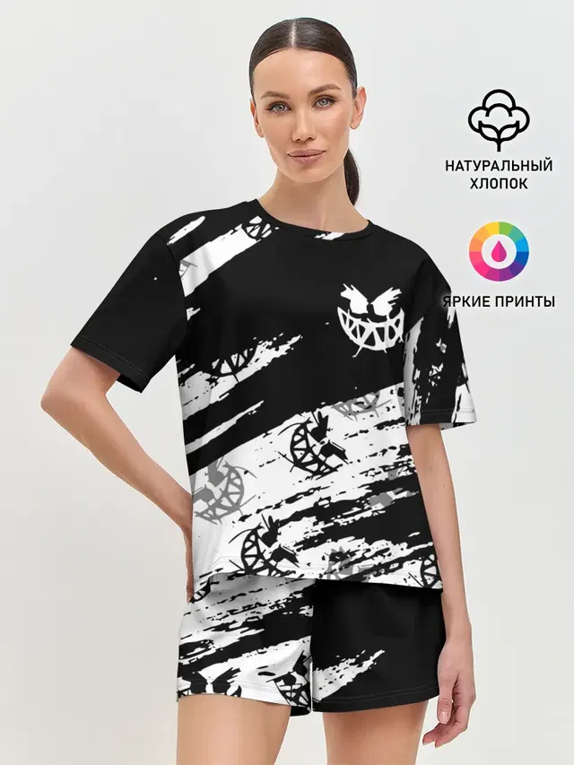Женская пижама с шортами с принтом «Pyrokinesis»