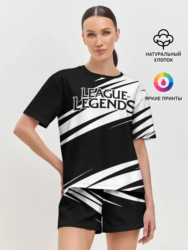 Женская пижама с шортами с принтом «Abstract geometric design»