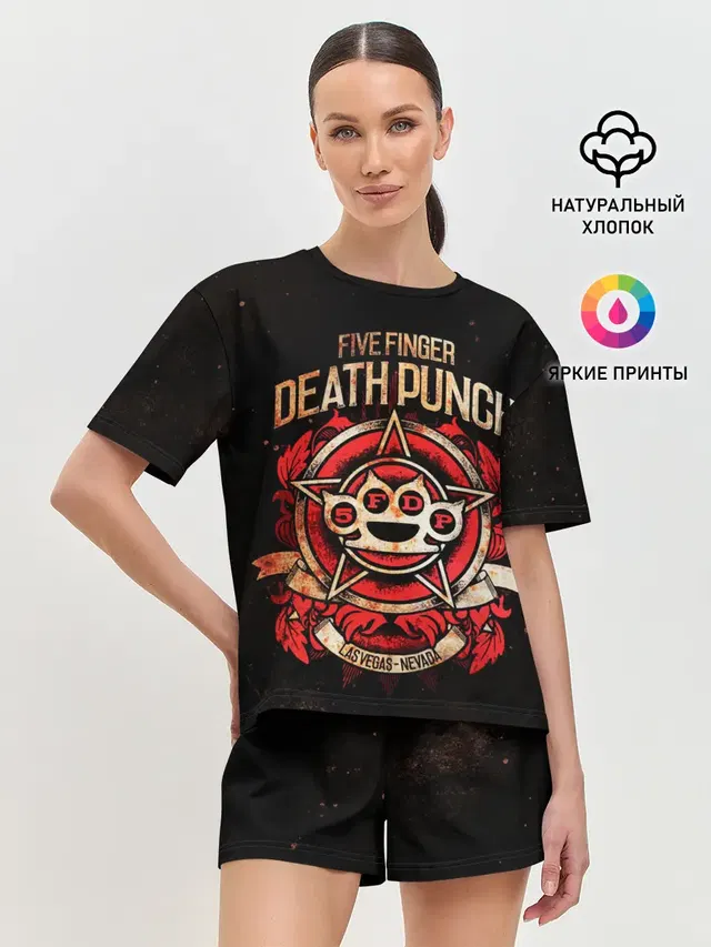 Женская пижама с шортами с принтом «Five Finger Death Punch»