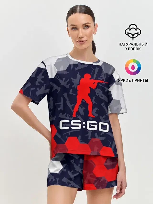 Женская пижама с шортами с принтом «Counter-Strike — CS GO»