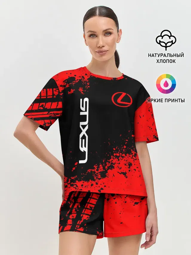 Женская пижама с шортами с принтом «Lexus»