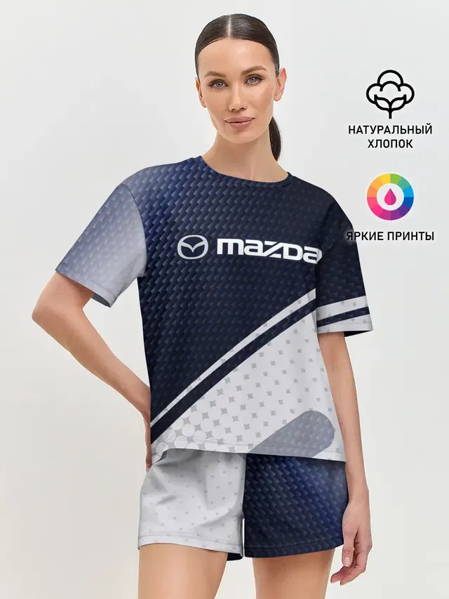 Женская пижама с шортами с принтом «Mazda»