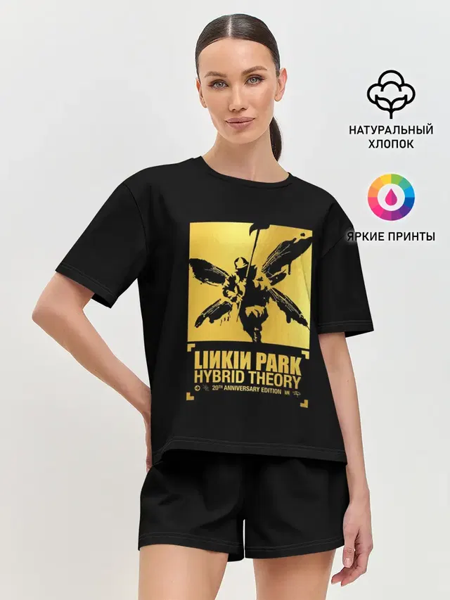 Женская пижама с шортами с принтом «Hybrid Theory 20th Anniversary»