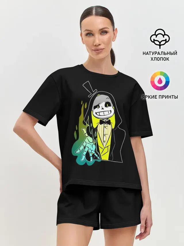 Женская пижама с шортами с принтом «Bill Cipher»