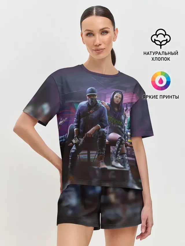 Женская пижама с шортами с принтом «Watch Dogs 2 — Watch dogs»