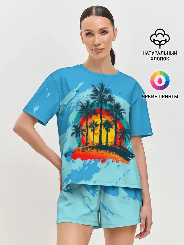Женская пижама с шортами