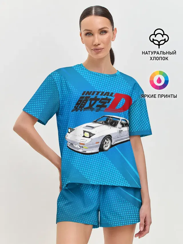 Initial D машина на голубом фоне