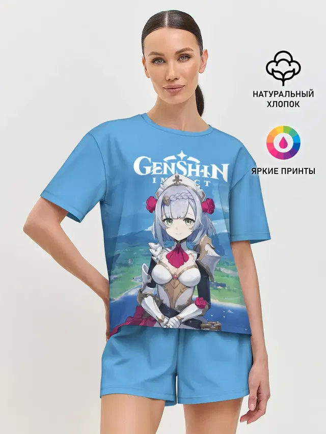 Женская пижама с шортами с принтом «Genshin Impact»