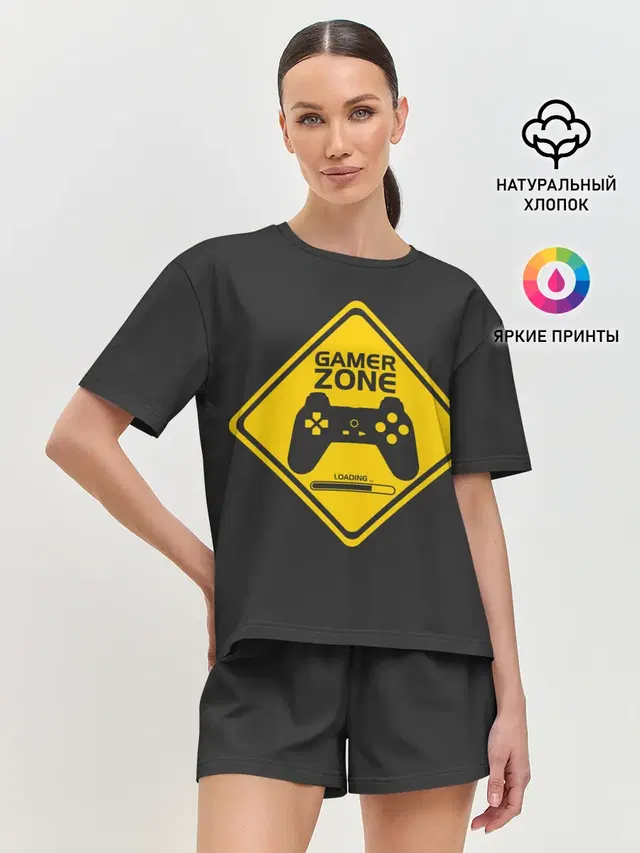Женская пижама с шортами с принтом «Gamer zone»